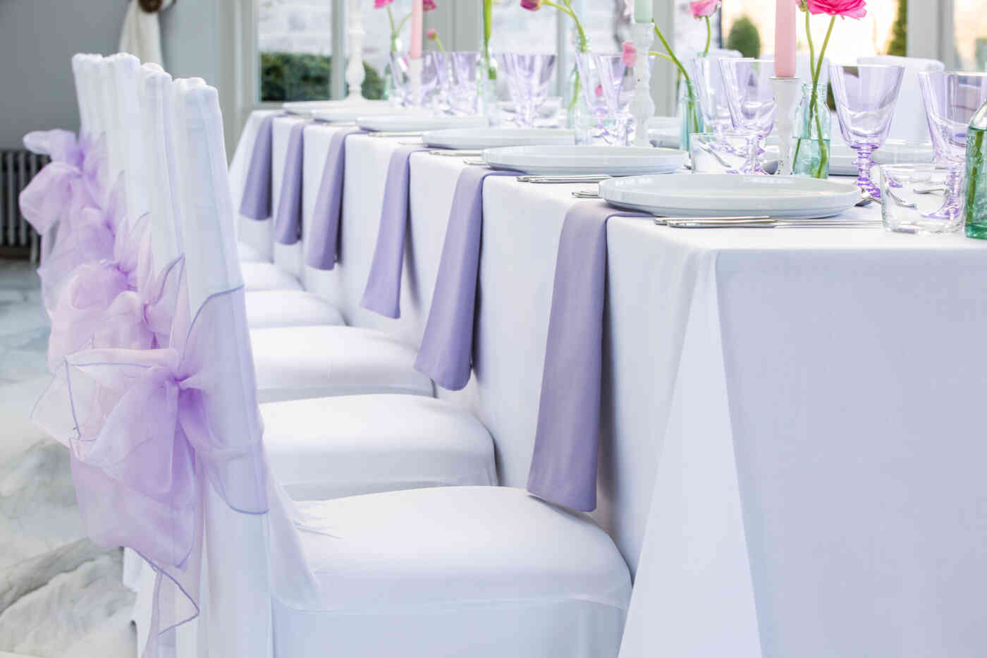 Summer Lavender Table Linen For Hire Tablecloths, Napkins, Runners